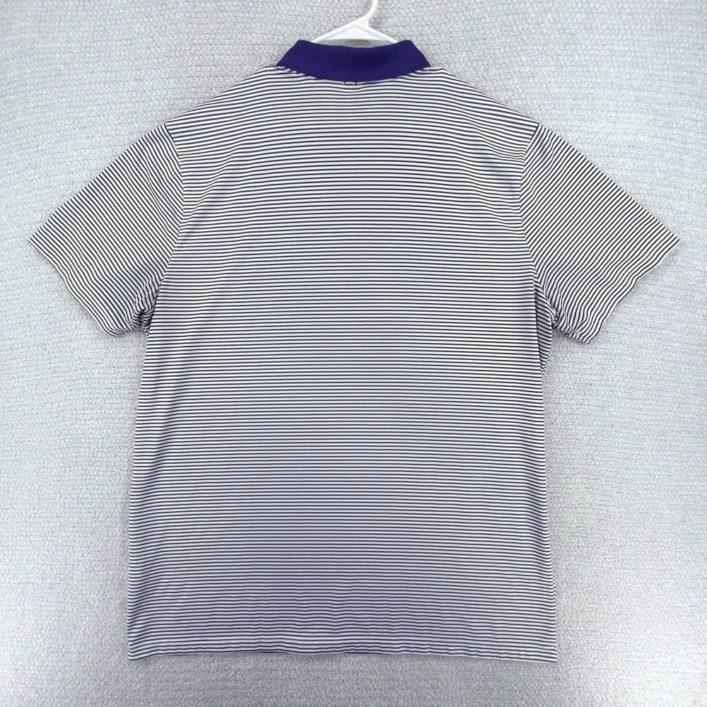 Nike Golf Dri-FIT LSU Tigers Striped Polo Shirt Men's XL Purple White NCAA - Picture 4 of 9